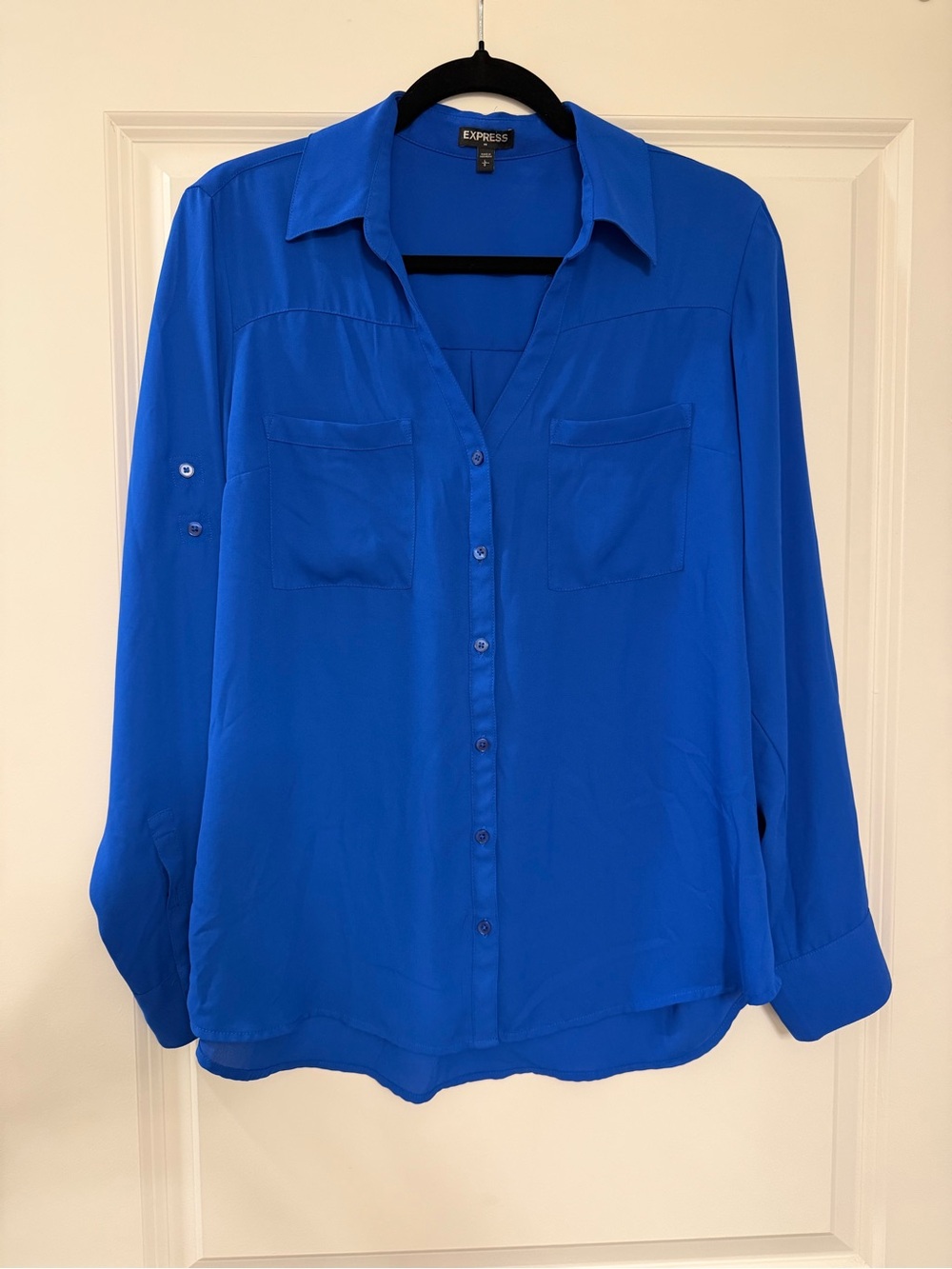Express Bright Blue Button-Down Shirt